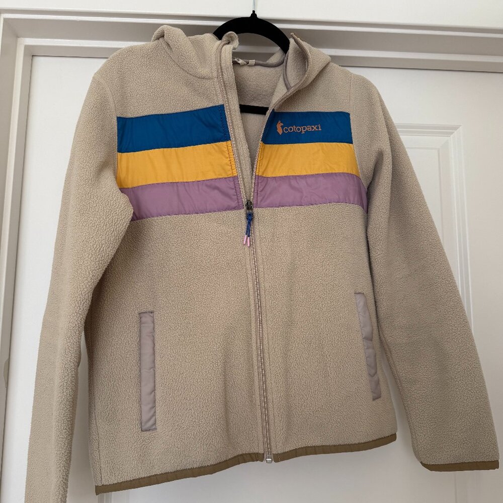 Cotopaxi Teca Fleece Full-Zip Jacket – Tan with Colorblock Stripes (Women’s)